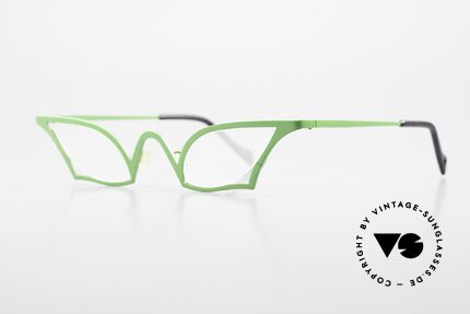 Theo Belgium James Cateye Crazy Reading Glasses, "cateye glasses" or "butterfly design" in grass-green, Made for Women