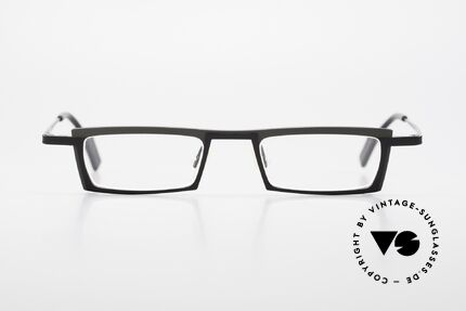 Theo Belgium Langdon Square Titanium Glasses Men, striking frame design & discreet coloring (black/gray), Made for Men