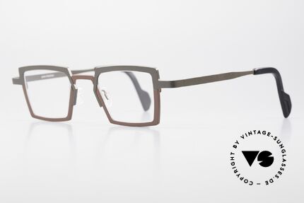 Theo Belgium Splitting Bamboo Men's Glasses Square Titanium, top-notch quality and wearing comfort (Titanium), Made for Men