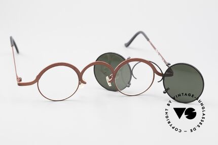 Theo Belgium Feu Avant-Garde Specs Clip-On, great combination of colors (claret & black), Made for Men and Women