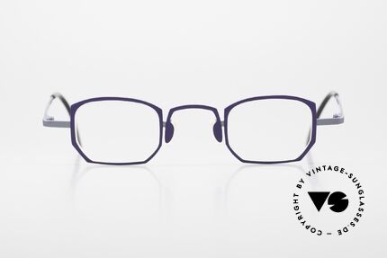 Theo Belgium Pratt Women's Glasses Purple Titan, striking square vintage eyeglasses in size 37/30, Made for Women