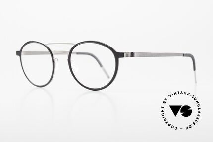 Lindberg 9739 Strip Titanium Round Frame Double Bridge, roundish frame with striking "double bridge" design, Made for Men