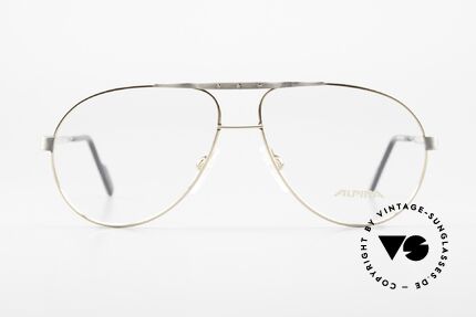 Alpina M1F771 90's Men's Glasses Aviator, 90's aviator specs, brushed metal and gold-plated, Made for Men