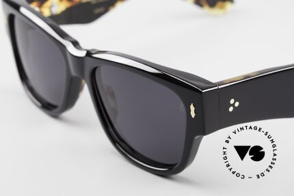 Jacques Marie Mage Anita Ladies Sunglasses 60's Style, limited model: Noir, Jet, Dark Gold, in size 55-18, Made for Women