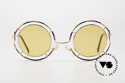 Taxi ST7 by Casanova Round Art Sunglasses 80s, colorful 80's design and peppy frame construction, Made for Men and Women