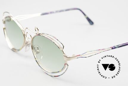 Casanova RC5 Elegant Colorful Sunnies, precious gold-plated frame with multicolored pattern, Made for Women