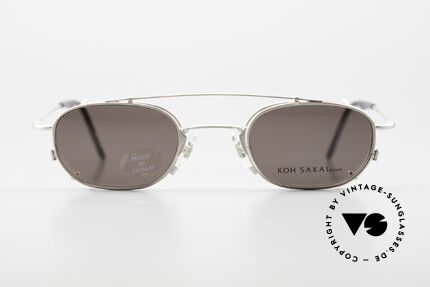 Koh Sakai KS9716 90's Clip On Frame Unisex, size 44-21 with practical Clip-On (100% UV protection), Made for Men and Women