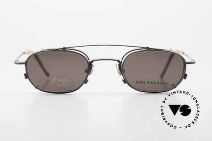 Koh Sakai KS9716 Vintage Unisex Frame 90's, size 44-21 with practical Clip-On (100% UV protection), Made for Men and Women