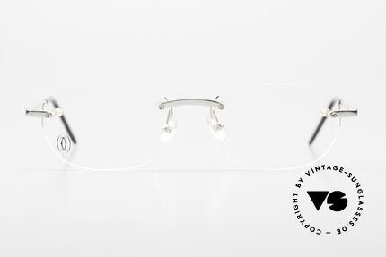 Cartier T-Eye Rimless Platinum-Plated Glasses, the "R" stands for rimless, in size 51/17; 140, Made for Men and Women