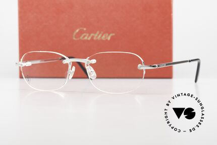 Cartier T-Eye Rimless Platinum-Plated Glasses, Size: medium, Made for Men and Women