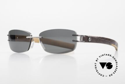 Tag Heuer L-Type 0115 Rimless Luxury Sunglasses, color-code 002 = precious Ruthenium-PLATED metal, Made for Men and Women