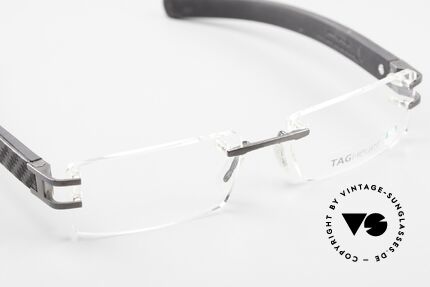 Tag Heuer L-Type 0112 Rimless Frame Leather Temples, unworn rarity with original case & cloth by Tag Heuer, Made for Men
