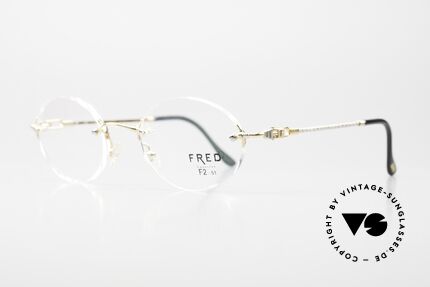 Fred Fidji F2 Rimless Vintage Frame Oval, model named after the Fiji Islands (South Pacific Ocean), Made for Men and Women