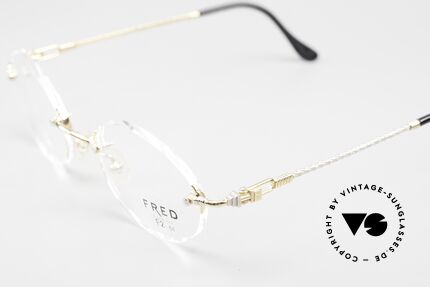 Fred Fidji F2 Rimless Vintage Frame Oval, temples are twisted like a hawser; sailor's MUST HAVE!, Made for Men and Women