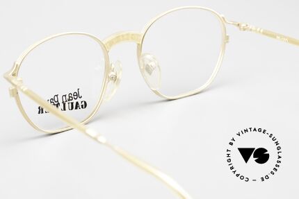 Jean Paul Gaultier 55-1271 Gold-Plated Vintage Glasses, the orig. JPG DEMO lenses can be replaced optionally, Made for Men and Women