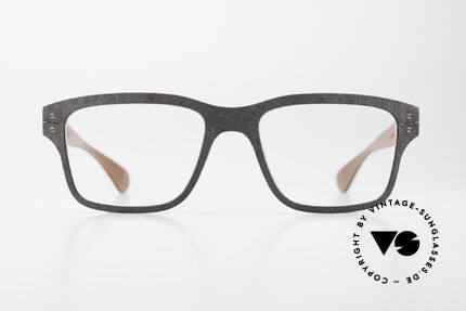 Lucas de Stael Stratus Thin 12 Frame With Leather Cover, a pair of classic designer glasses; handmade in France, Made for Men