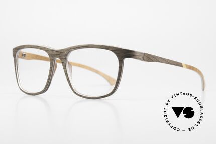 W-Eye Alpha15 Men's Wooden Eyeglasses, combined with aluminum foil; see www.w-eye.it, Made for Men