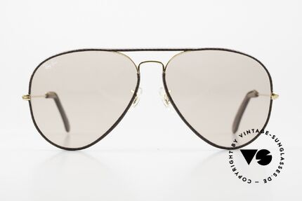 Ray Ban Large Metal II Self-Darkening Sun Lenses, Special Leather Edition (very hard to find); made in USA, Made for Men