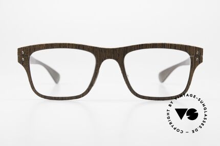 Lucas de Stael Nemus 22 Wood + Genuine Cow Leather, a pair of classic designer glasses; handmade in France, Made for Men