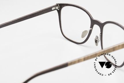 Lucas de Stael Nemus Thin 09 Luxury Frame Wood Leather, color code 06 means: Walnut + Dark Brown Cow Leather, Made for Men and Women