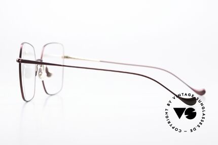 Caroline Abram Valeria Glasses With Gold Accents, matt wine-red metal glasses with gold accents, Made for Women