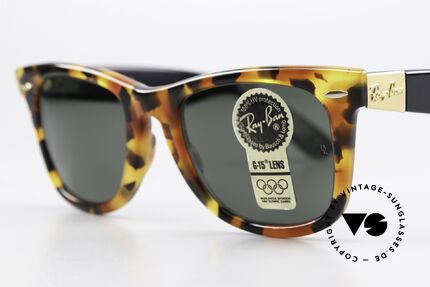 Ray Ban Wayfarer I Limited Deluxe Edition USA, limited DELUXE edition: black-tortoise G15, W1212, Made for Men and Women