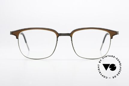 Lindberg 9835 Strip Titanium Men's Glasses Combi Frame, titan frame with acetate upper rim = "combination", Made for Men