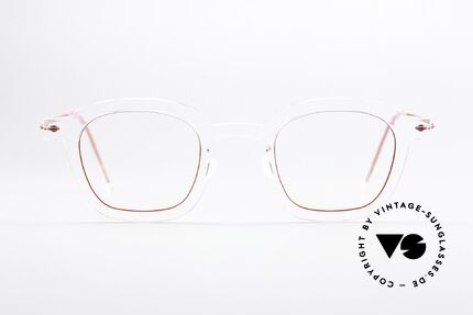 Lindberg 6587 NOW Frame Crystal Clear With Red, transparent model 6587, size 43/25; ladies and gents, Made for Men and Women