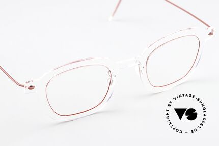 Lindberg 6587 NOW Frame Crystal Clear With Red, can already be described as 'vintage Lindberg' frame, Made for Men and Women