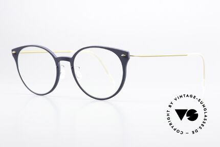 Lindberg 6600 NOW Dark Blue And Matt Gold, col. T804-GT: dark blue front with matt gold temples, Made for Women