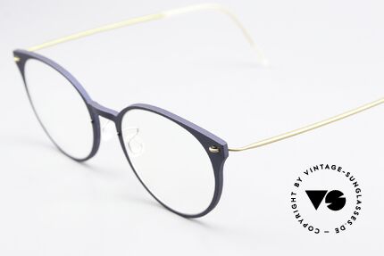 Lindberg 6600 NOW Dark Blue And Matt Gold, high quality composite material & titanium temples, Made for Women