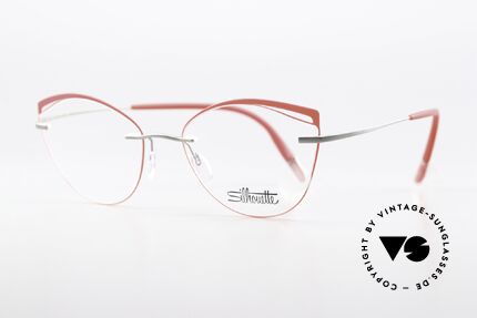 Silhouette 5518 Titanium With Red Accents, ultra light titanium frame for ideal wearing comfort, Made for Women