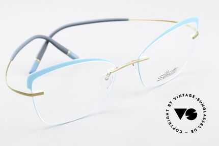 Silhouette 5518 Gold With Turquoise Accents, unworn eyewear from 2018; minimalistic yet elegant, Made for Women