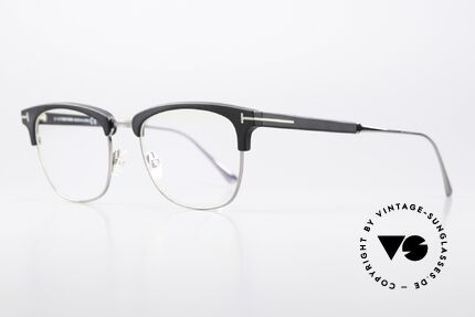 Tom Ford TF5590 Made In Japan Titan Frame, classic in color (matt black/silver) & frame shape, Made for Men