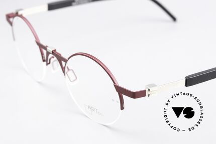 Bajazzo Rondo 3 Round Metal Frame Unisex, round metal frame; ruby-colored, silver & black, Made for Men and Women