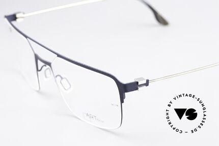 Bajazzo Enzo 3 Square Metal Frame Unisex, an unisex metal frame in dark blue and silver, Made for Men and Women