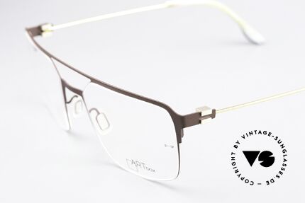 Bajazzo Enzo 4 Glasses Technically Striking, an unisex metal frame in dark brown and gold, Made for Men and Women