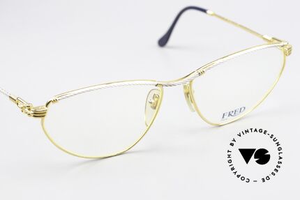 Fred Alize - L Ladies Luxury Specs Large, bicolor frame & famous cat's-eye design; L size 59/16, Made for Women