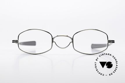 Lunor Swing A 30 Antique Silver Eyeglasses, handmade in Germany, with acetate temples; vertu!, Made for Men and Women