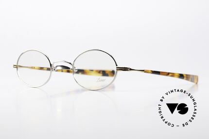 Lunor Swing A 33 Oval Customized Platinum Gold, "A" stands for "acetate temples", medium size 44/25, 143, Made for Men and Women