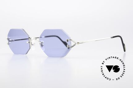 Cartier Rimless Octag Platinum Portofino Decor, customized by our optician; M size with 20mm bridge, Made for Men and Women