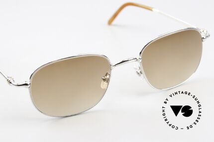 Cartier Vega Square Platinum Frame 90s, new light brown-gradient lenses (100% UV protection), Made for Men