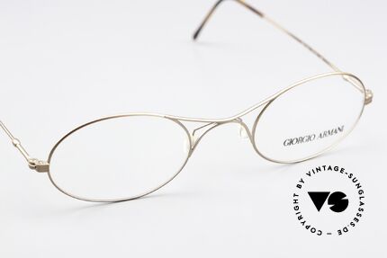 Giorgio Armani 229 Known As Schubert Glasses, small, plain and puristic 'wire glasses' with a X-bridge, Made for Men and Women