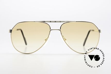 Alpina M1F770 Fancy Orange Sun Lenses, 90's aviator specs, brushed metal and gold-plated, Made for Men