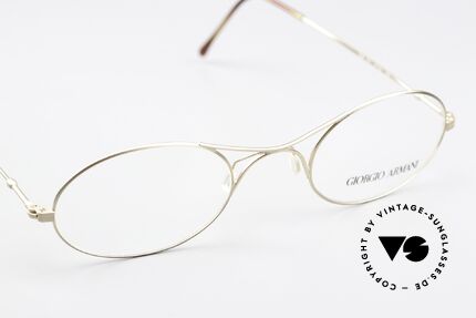 Giorgio Armani 229 Known As Schubert Glasses, small, plain and puristic 'wire glasses' with a X-bridge, Made for Men and Women