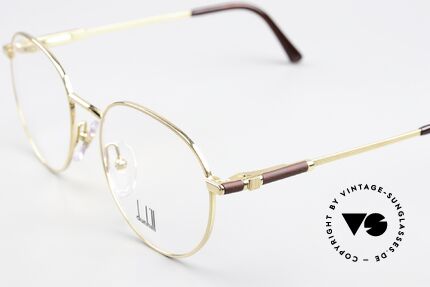 Dunhill 6194 Classy Gentlemen's Glasses, gold-plated with wooden decor (precious rarity), Made for Men