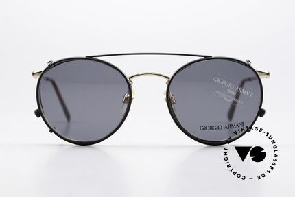 Giorgio Armani 132 80's Frame With Sun Clip, world famous 'panto'-design .. a real eyewear classic, Made for Men and Women