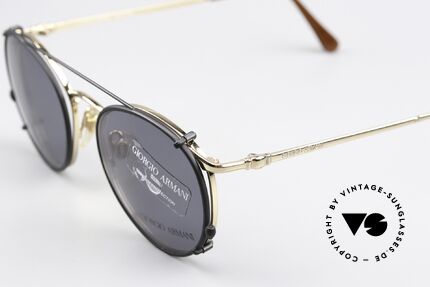 Giorgio Armani 132 80's Frame With Sun Clip, can be used as sunglasses and prescription eyewear, Made for Men and Women