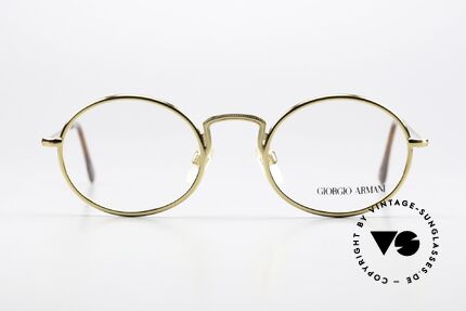 Giorgio Armani 156 Oval Eyeglasses From 1991, discreet oval metal frame in tangible top-quality, Made for Men and Women