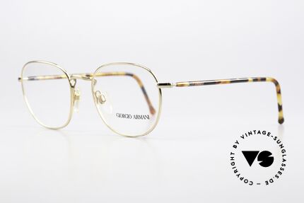 Giorgio Armani 162 Classic 90's Panto Frame, GOLD-PLATED frame front with "tortoise" temples, Made for Men and Women